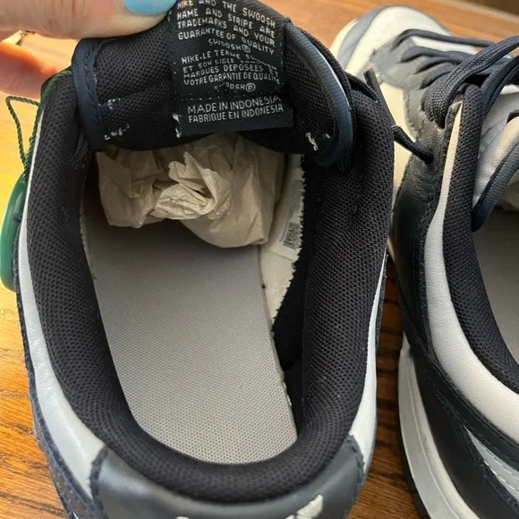 Nike Navy and Gray Sneakers Dunk Low Georgetown Design EUC